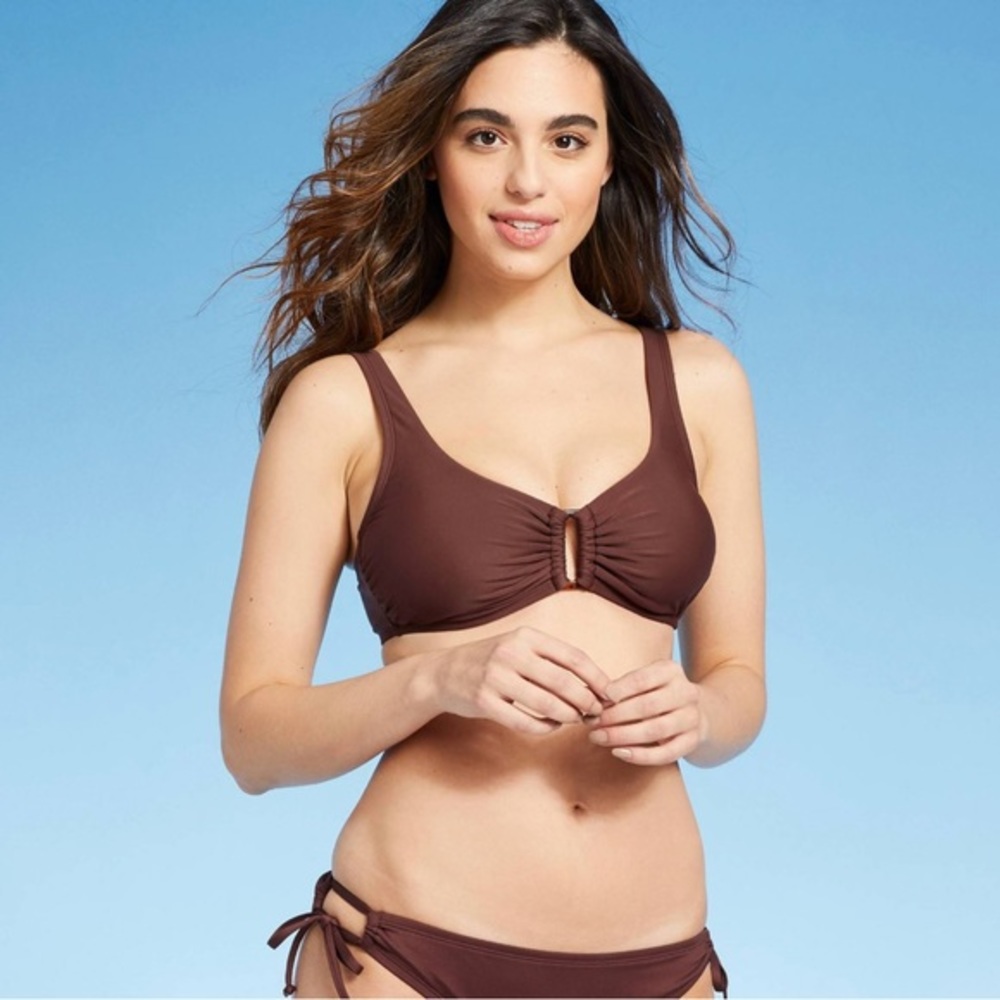 Kona Sol Bralette Bikini Top -
Mulberry Brown Size M (8-10) NWT